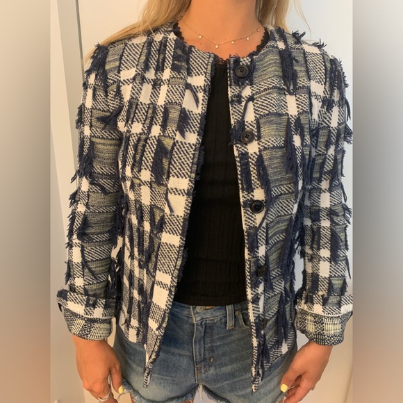 St John Wool-Blend Shirt Jacket in Blue - Picture 1 of 7